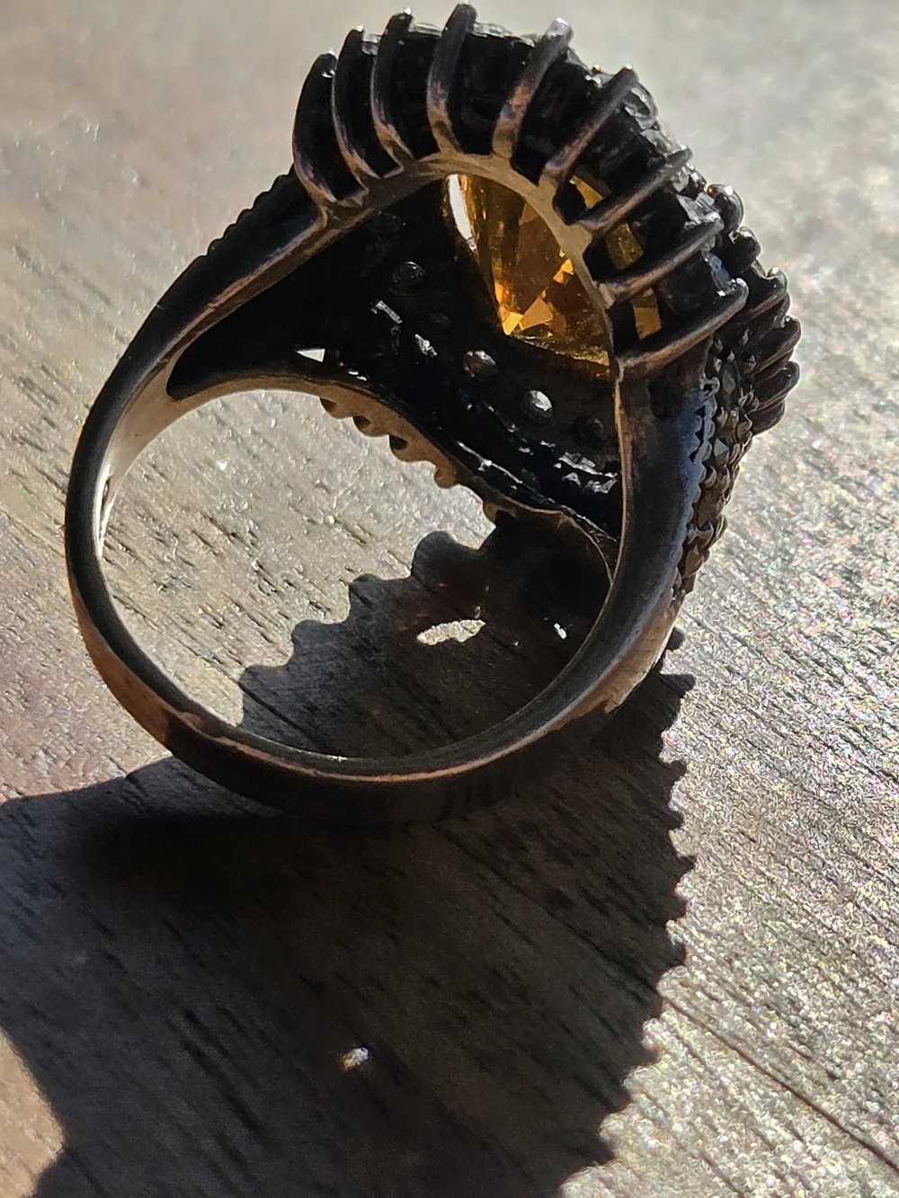 Citrine Cz Halo Cocktail Ring - Women's Jewelry